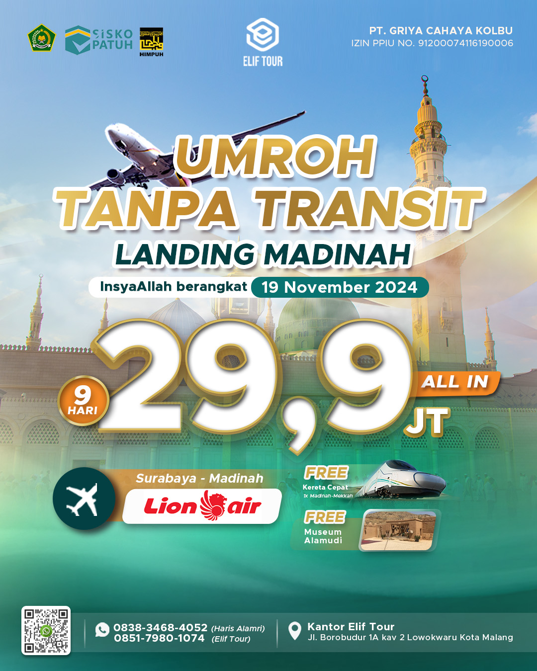 UMRAH TANPA TRANSIT LANDING MADINAH