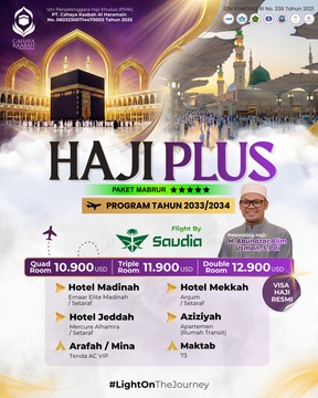 PAKET MABRUR - HAJI KHUSUS RESMI KUOTA KEMENAG 2033/3045