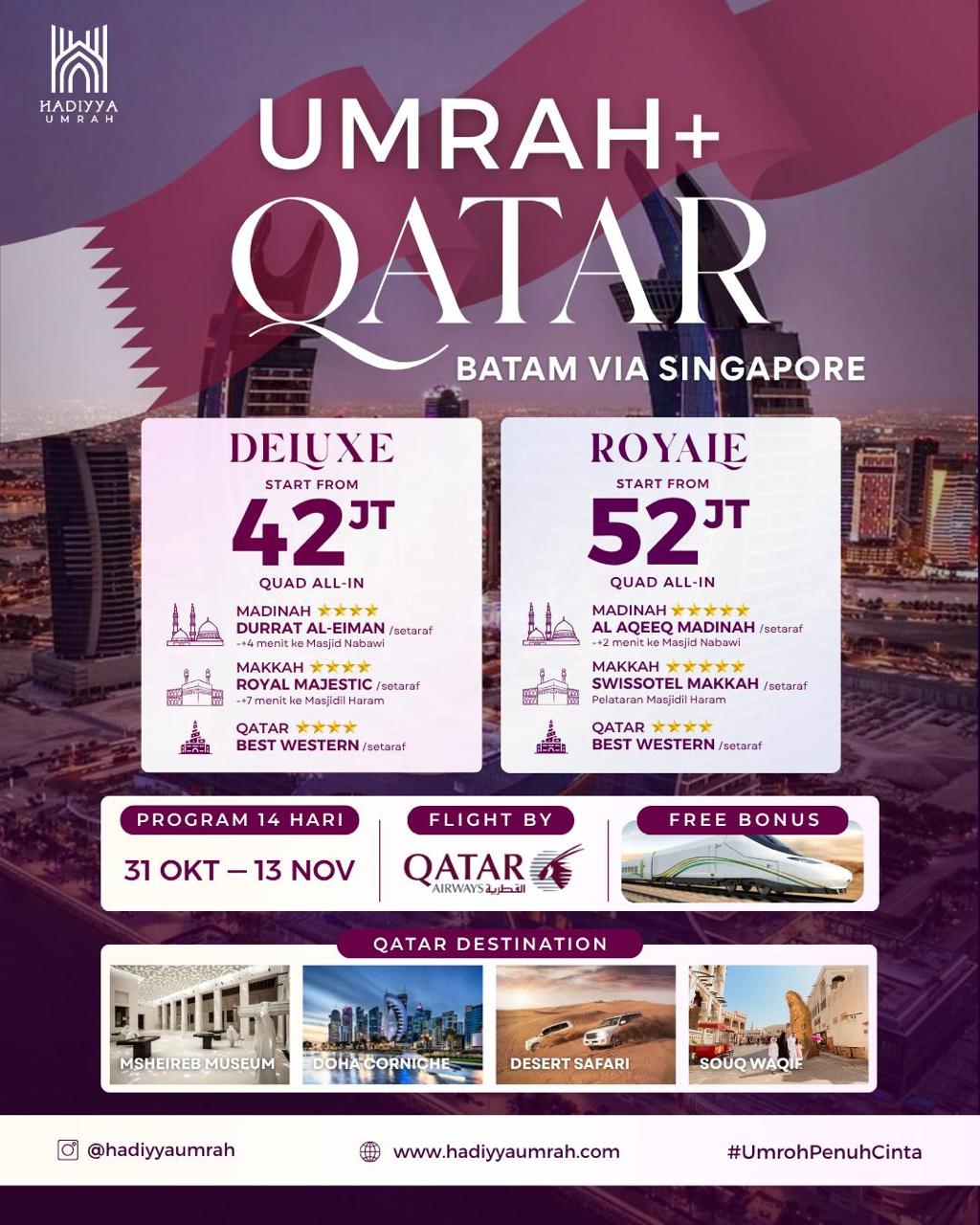 Umroh Plus Qatar November 2025 - Paket ROYALE