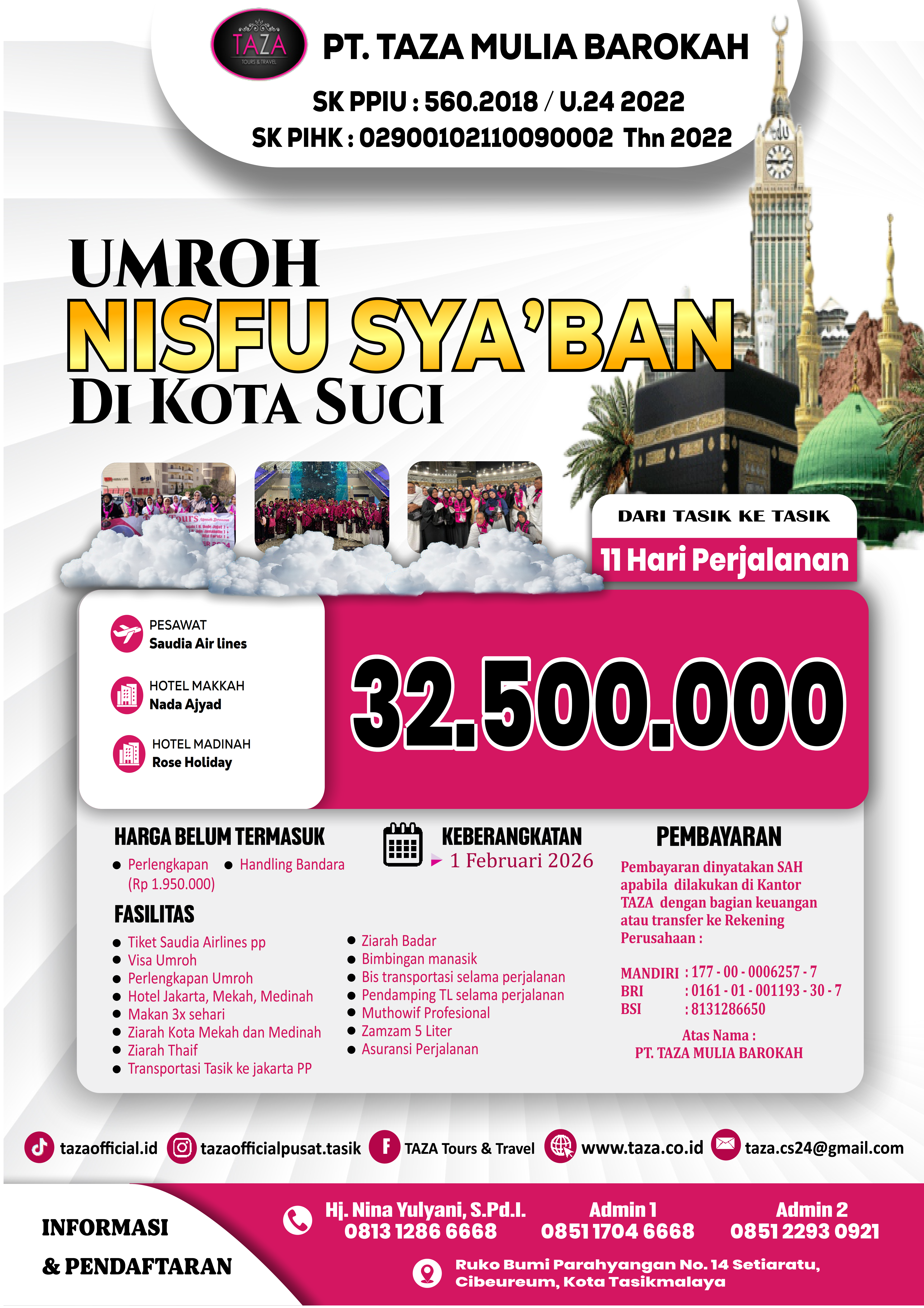 1 FEB 26 - UMROH NISFU SYA'BAN DI KOTA SUCI - 11 HARI 