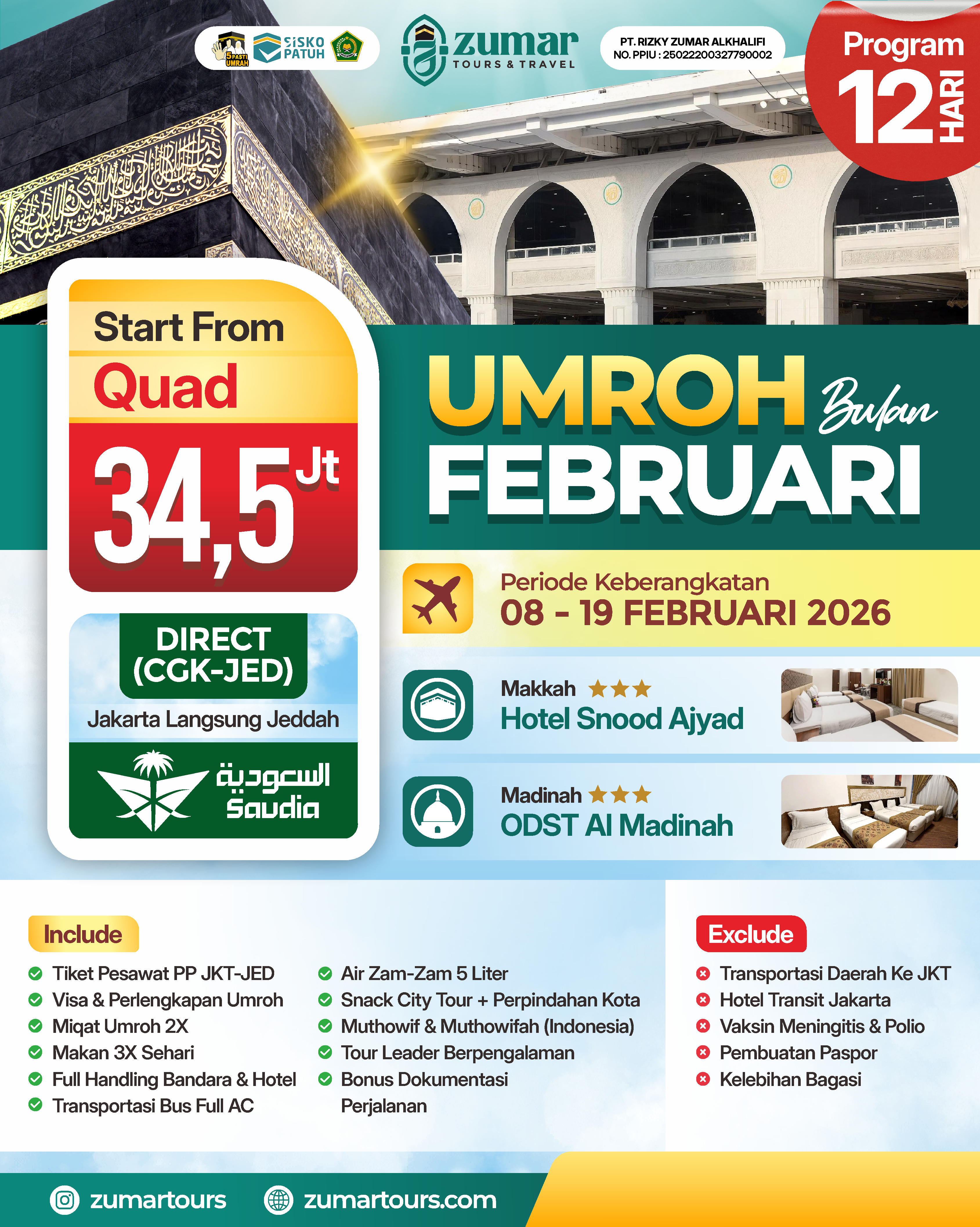 UMROH 12 HARI FEBRUARI 2026