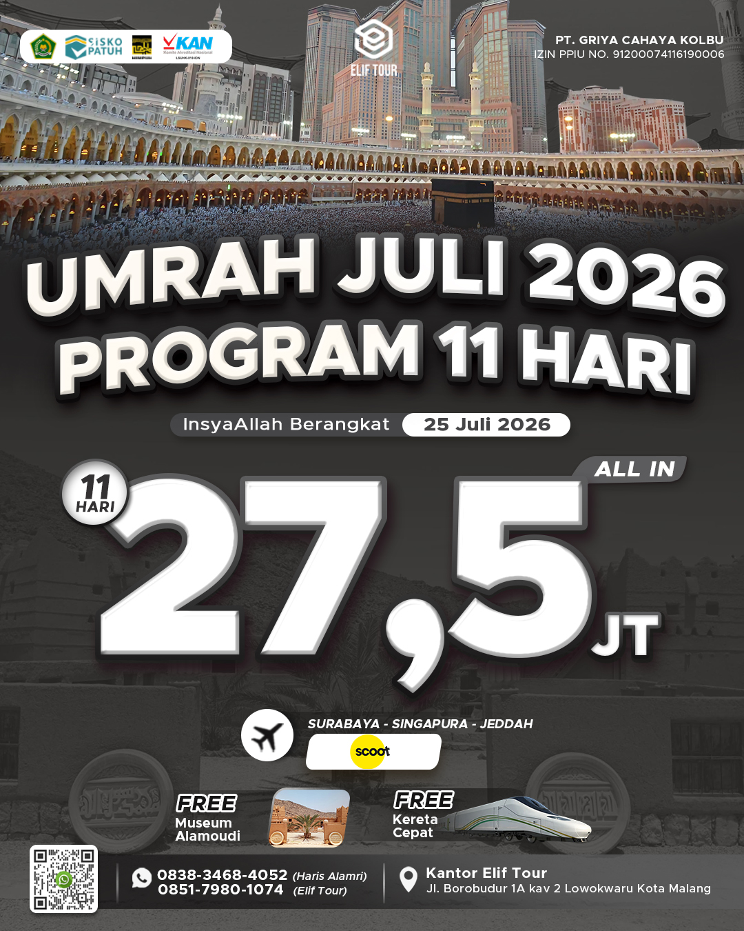 UMRAH JULI 2026 PROGRAM 11 HARI