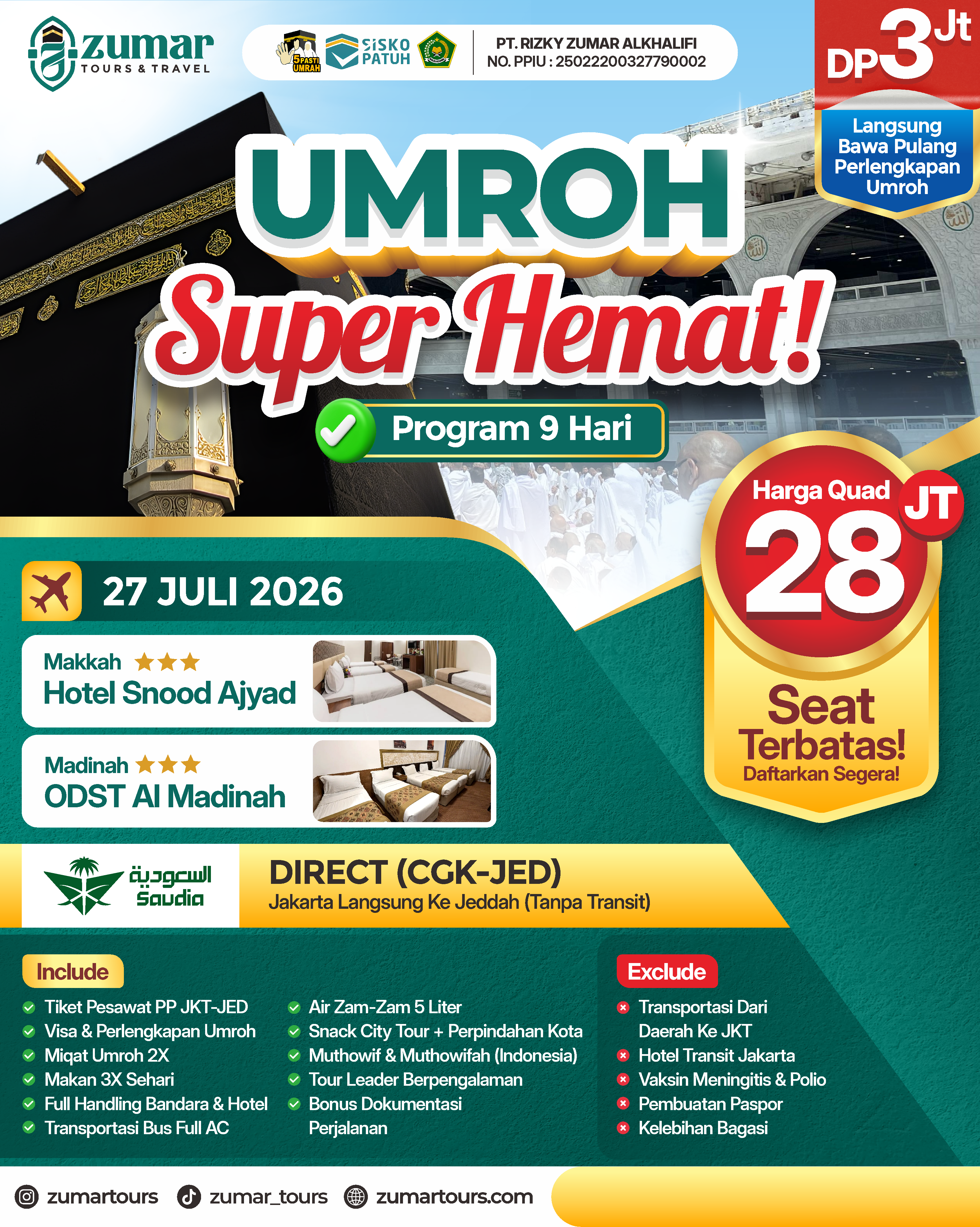 UMROH HEMAT JULI 2026 