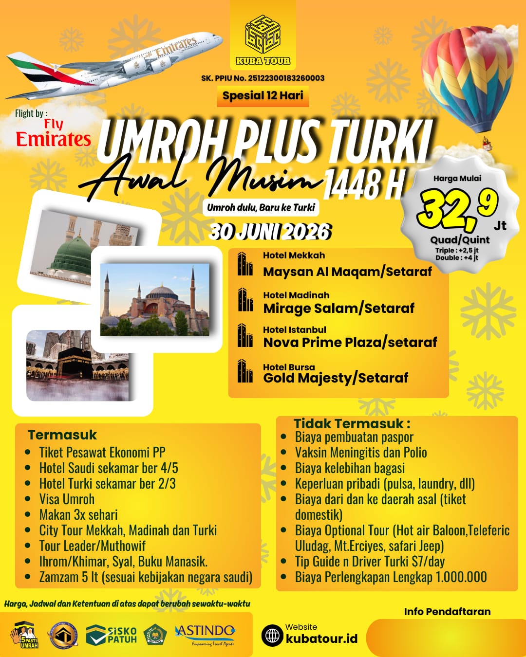 UMROH PLUS TURKI AWAL MUSIM 30 JUNI 2026