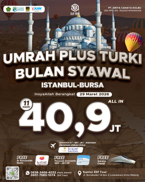 UMRAH PLUS TURKI BULAN SYAWAL ISTANBUL - BURSA