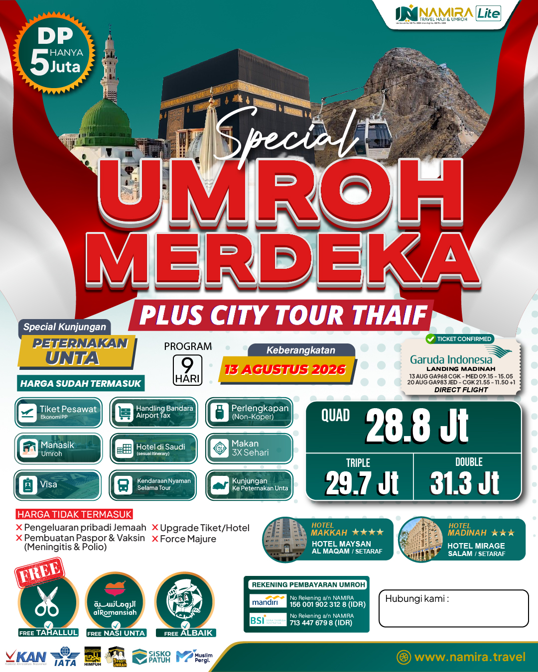 SPECIAL UMROH KEMERDEKAAN 13 AGUSTUS 2026