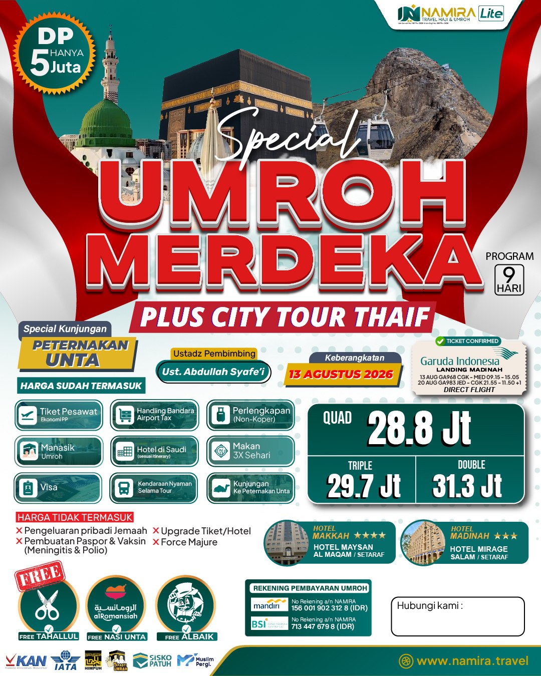 SPECIAL UMROH KEMERDEKAAN 13 AGUSTUS 2026