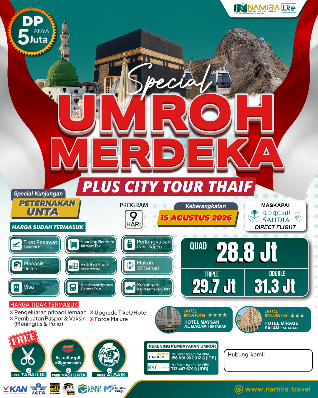 SPECIAL UMROH KEMERDEKAAN 15 AGUSTUS 2026