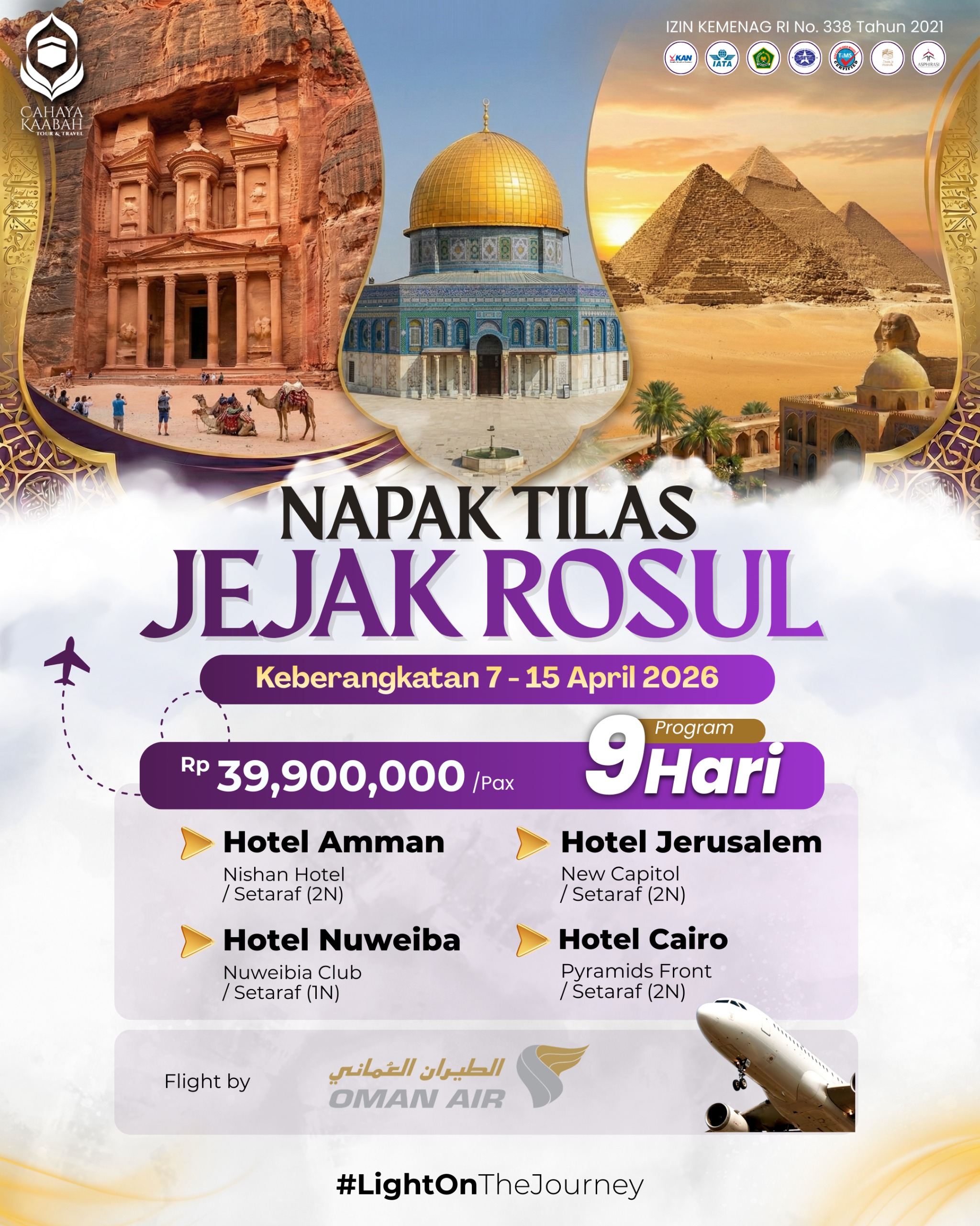 PAKET TOUR AQSA - JORDAN - MESIR 2026 | NAPAK TILAS JEJAK ROSUL 9 HARI