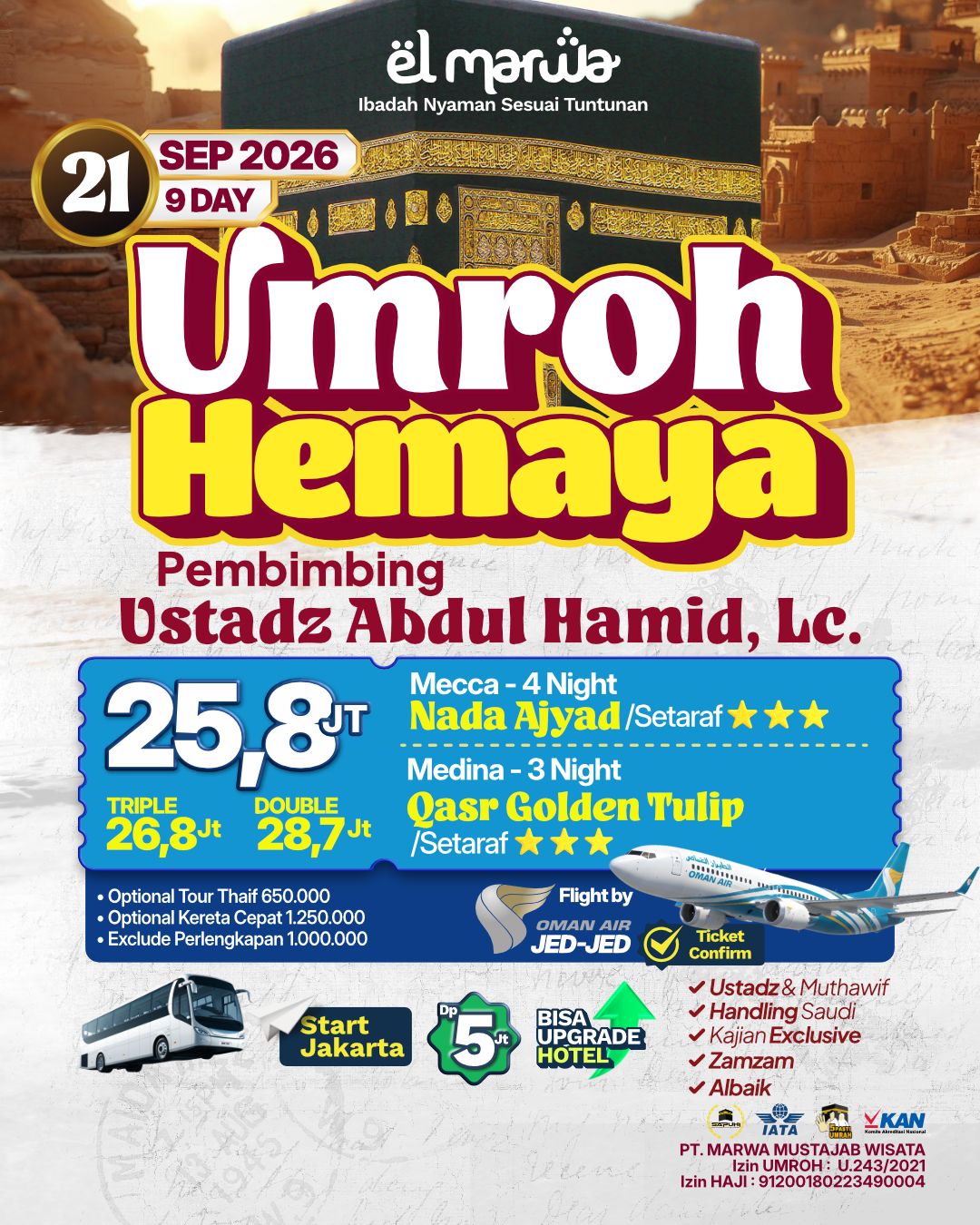 UMROH HEMAYA  21 SEPTEMBER 2026