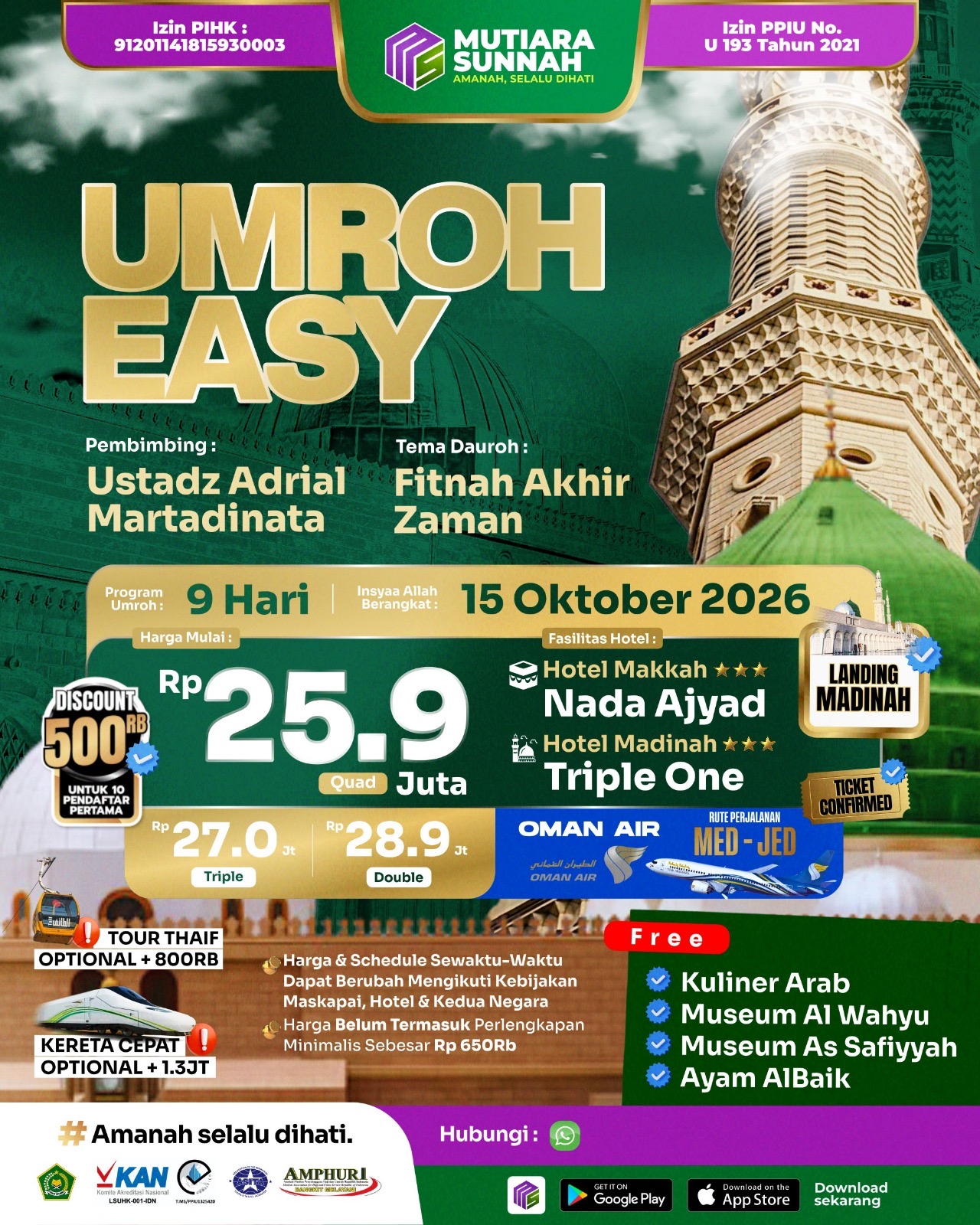 UMROH EASY 15 OKTOBER 2026