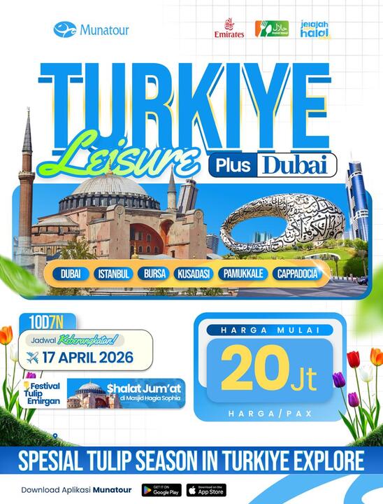 Paket Tour Turki Dubai April 2026: Pesona Musim Tulip & Hagia Sophia 17 April 2026