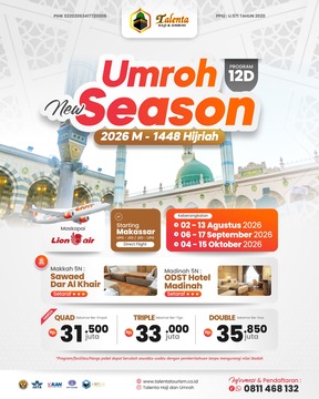 UMROH 04 OKTOBER 2026 NEW SEASON 1448H BY LION AIR