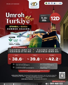 UMROH PLUS TURKIYE PAKET 12 HARI ISTANBUL + BURSA