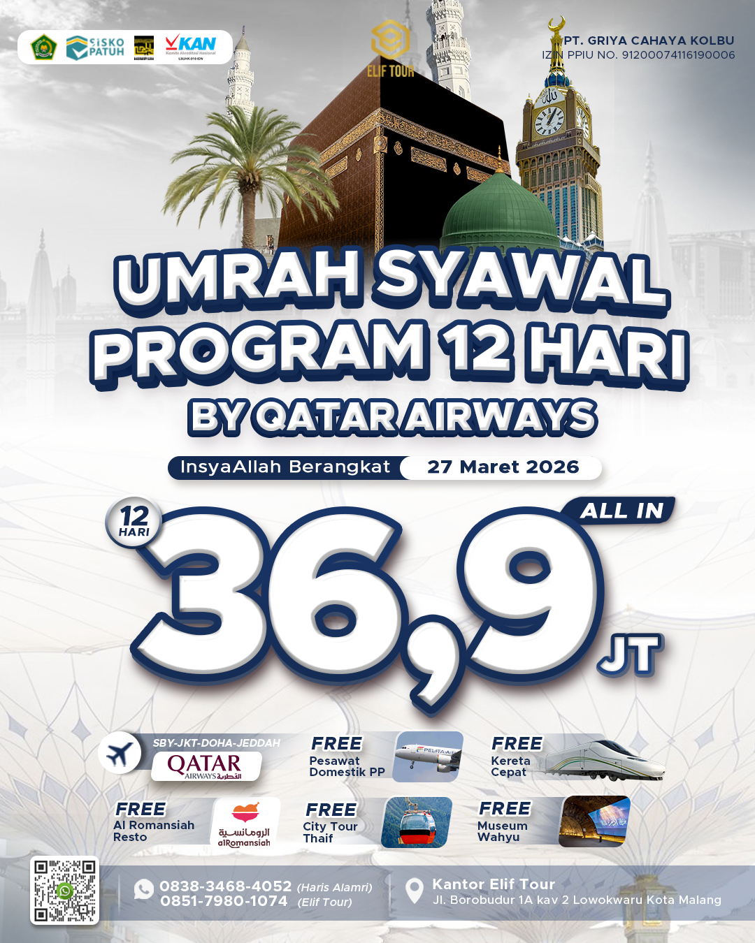 UMRAH SYAWAL 12 HARI BY QATAR AIRWAYS