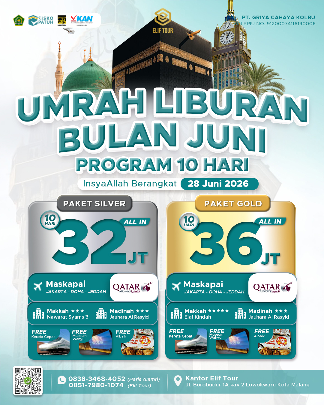 UMRAH LIBURAN BULAN JUNI 10 HARI