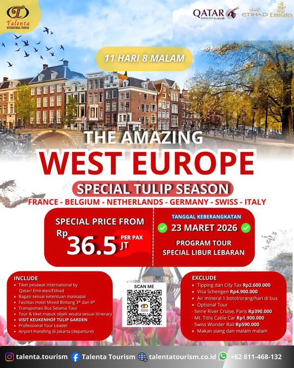 THE AMAZING WEST EUROPE SPECIAL TULIP SEASON