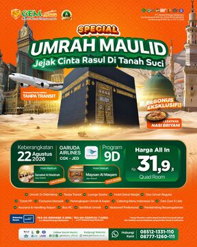 22 Agustus 2026 " UMRAH REGULER JEJAK CINTA ROSUL"