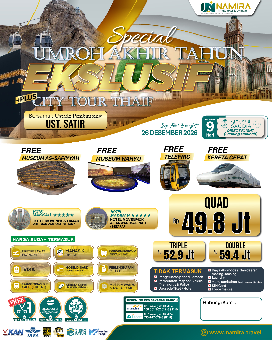 PAKET UMROH EKSKLUSIF 26 DESEMBER 2026