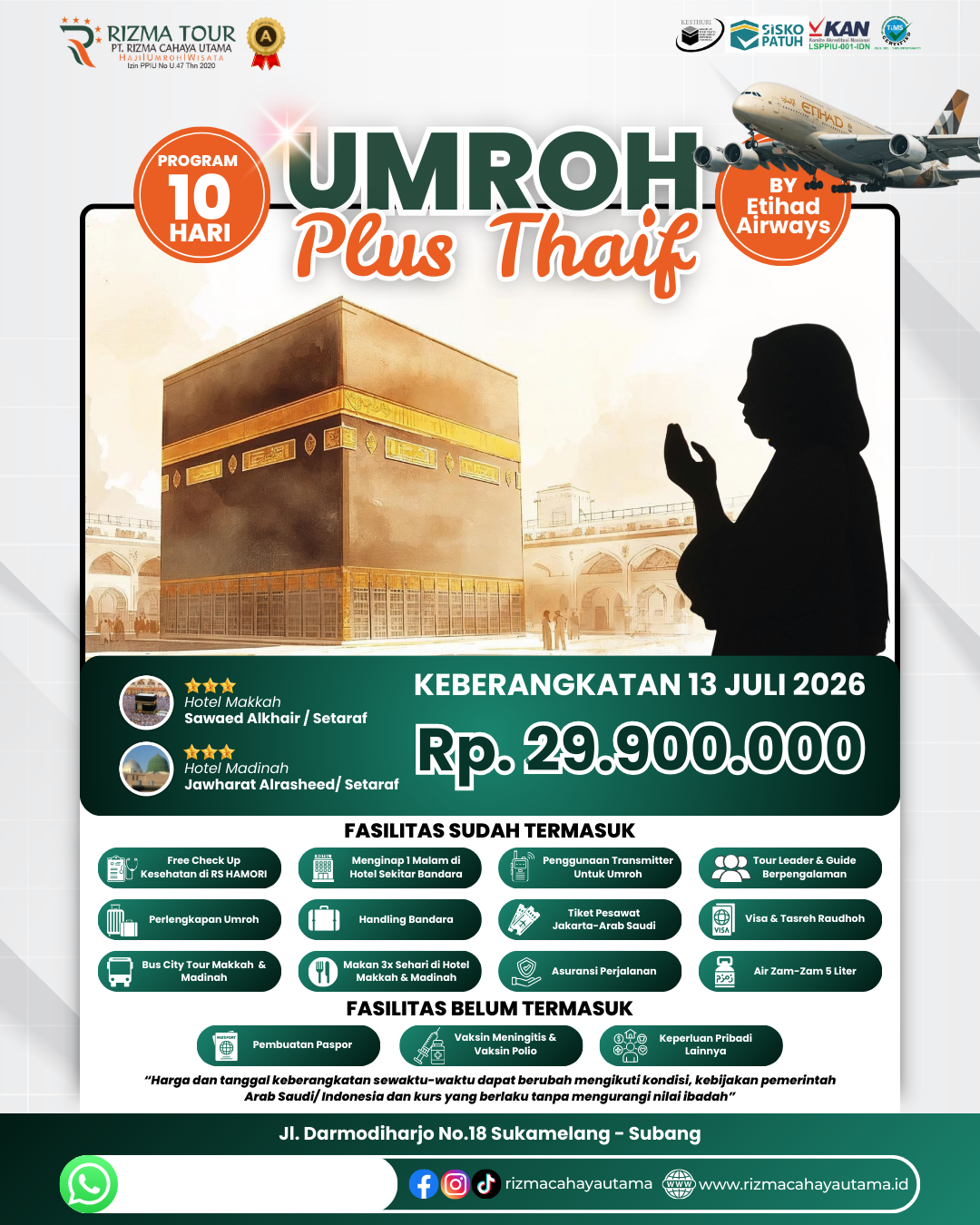 Umroh Plus Thaif 13 Juli 2026