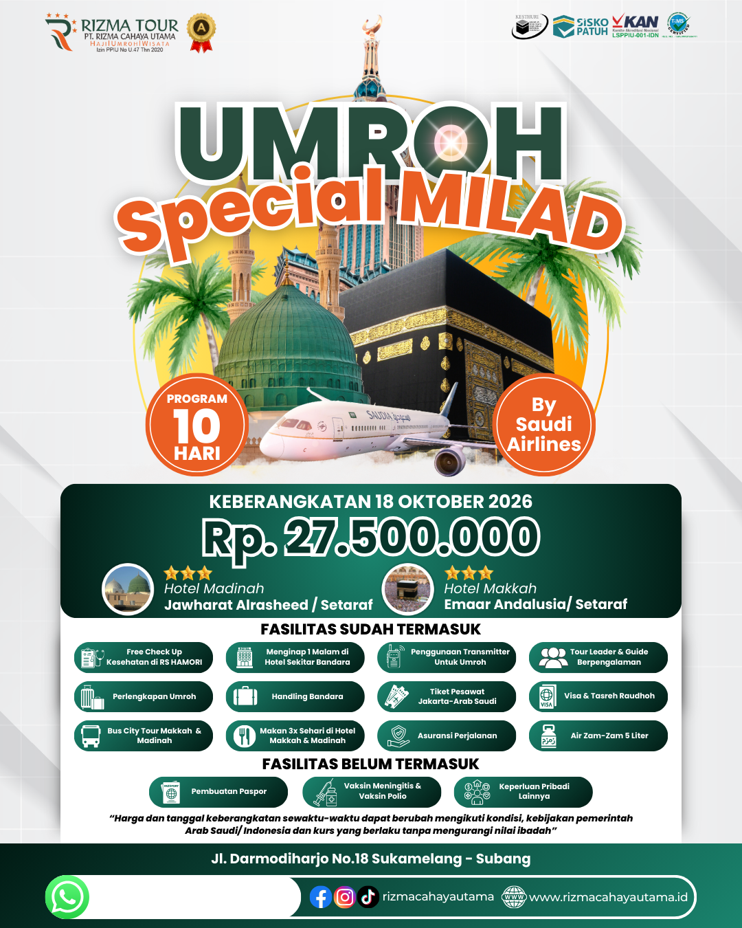 Umroh Special Milad 18 Oktober 2026