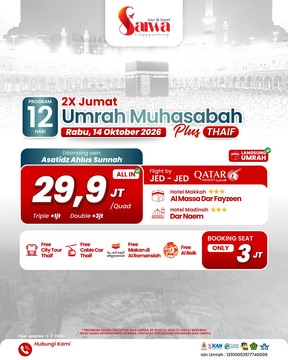 UMRAH MUHASABAH PLUS THAIF 12 HARI 14 OKTOBER 2026
