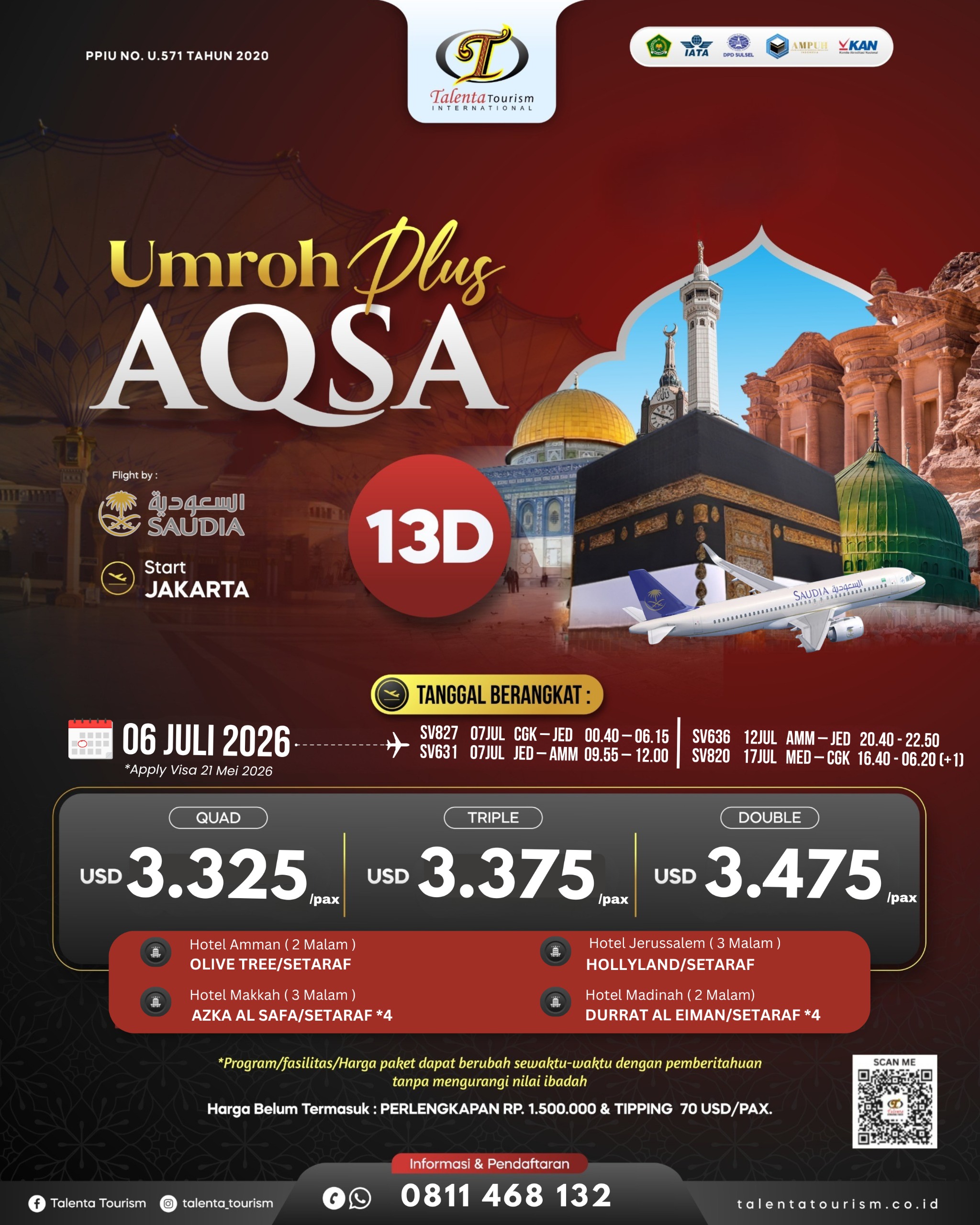 UMROH PLUS AQSA PAKET 13 HARI
