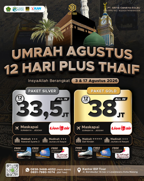 UMRAH AGUSTUS 12 HARI PLUS THAIF