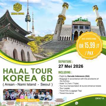 EXPLORE HALAL TOUR KOREA 6D 27 MEI 2026