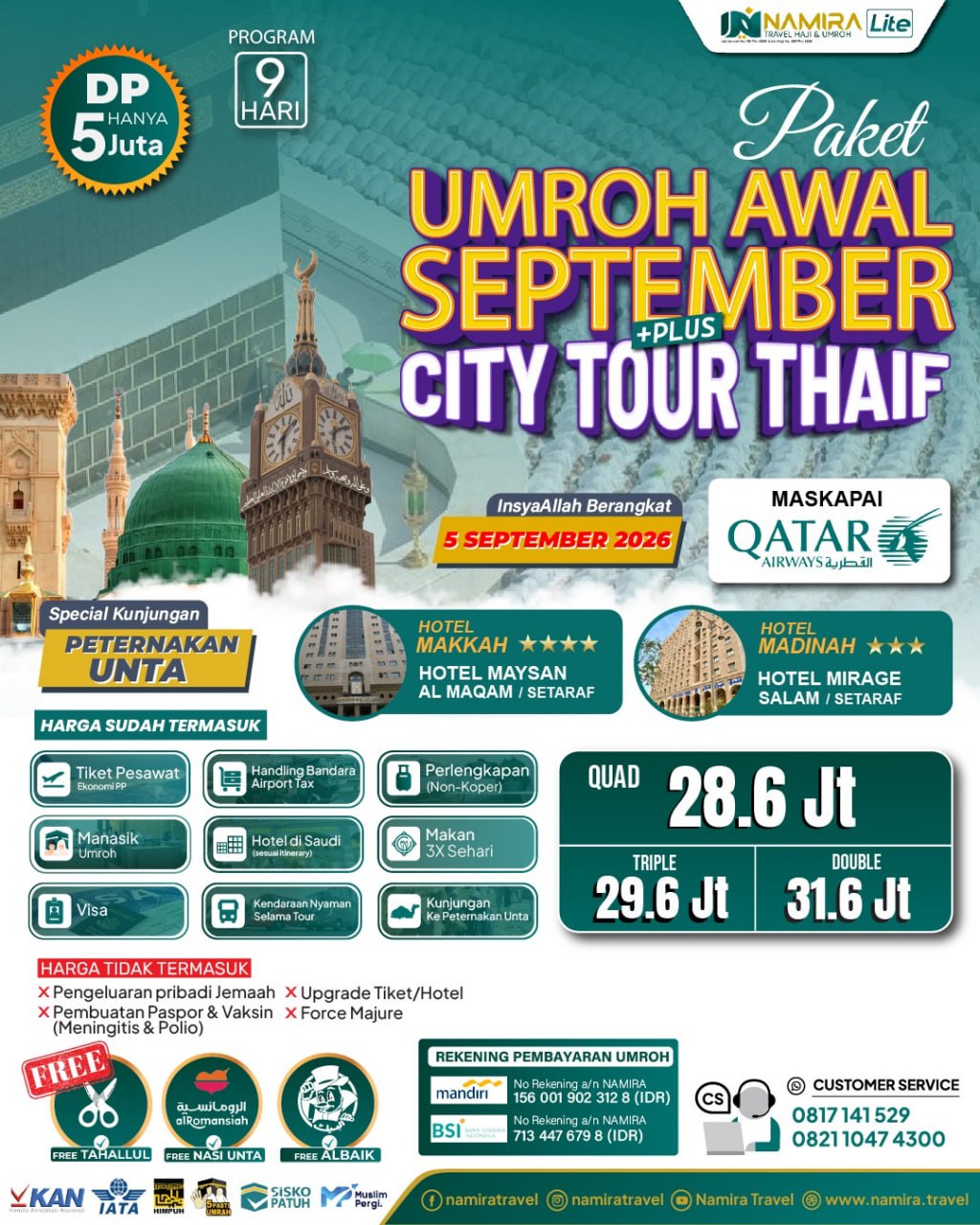 PAKET UMROH 05 SEPTEMBER 2026