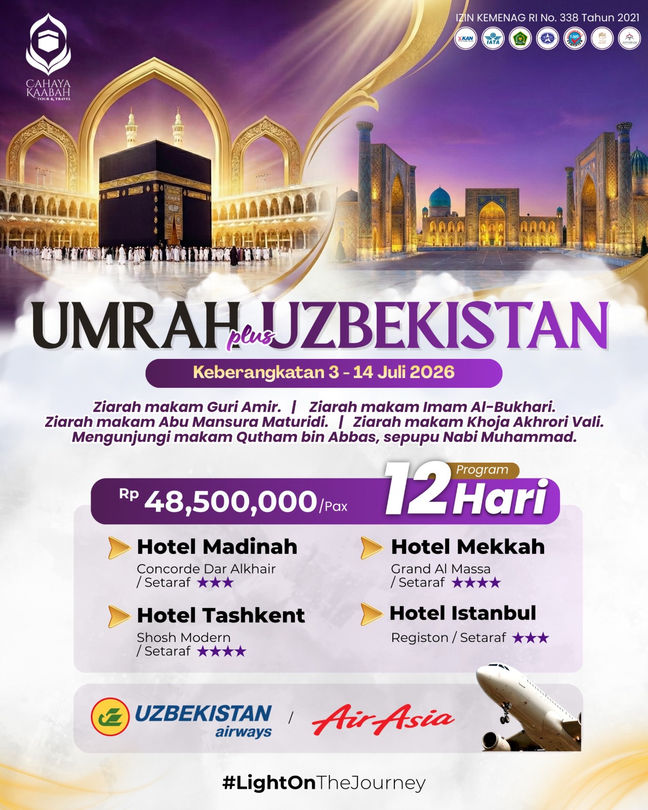 PAKET UMROH PLUS UZBEKISTAN JULI 2026 | HARGA & JADWAL TERBARU