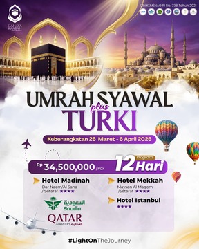 PAKET UMROH SYAWAL PLUS TURKEY 2026 | HARGA & JADWAL 12 HARI