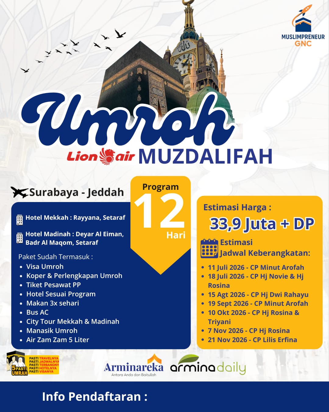 UMROH MUZDALIFAH 10 OKTOBER 2026 ARMINAREKA
