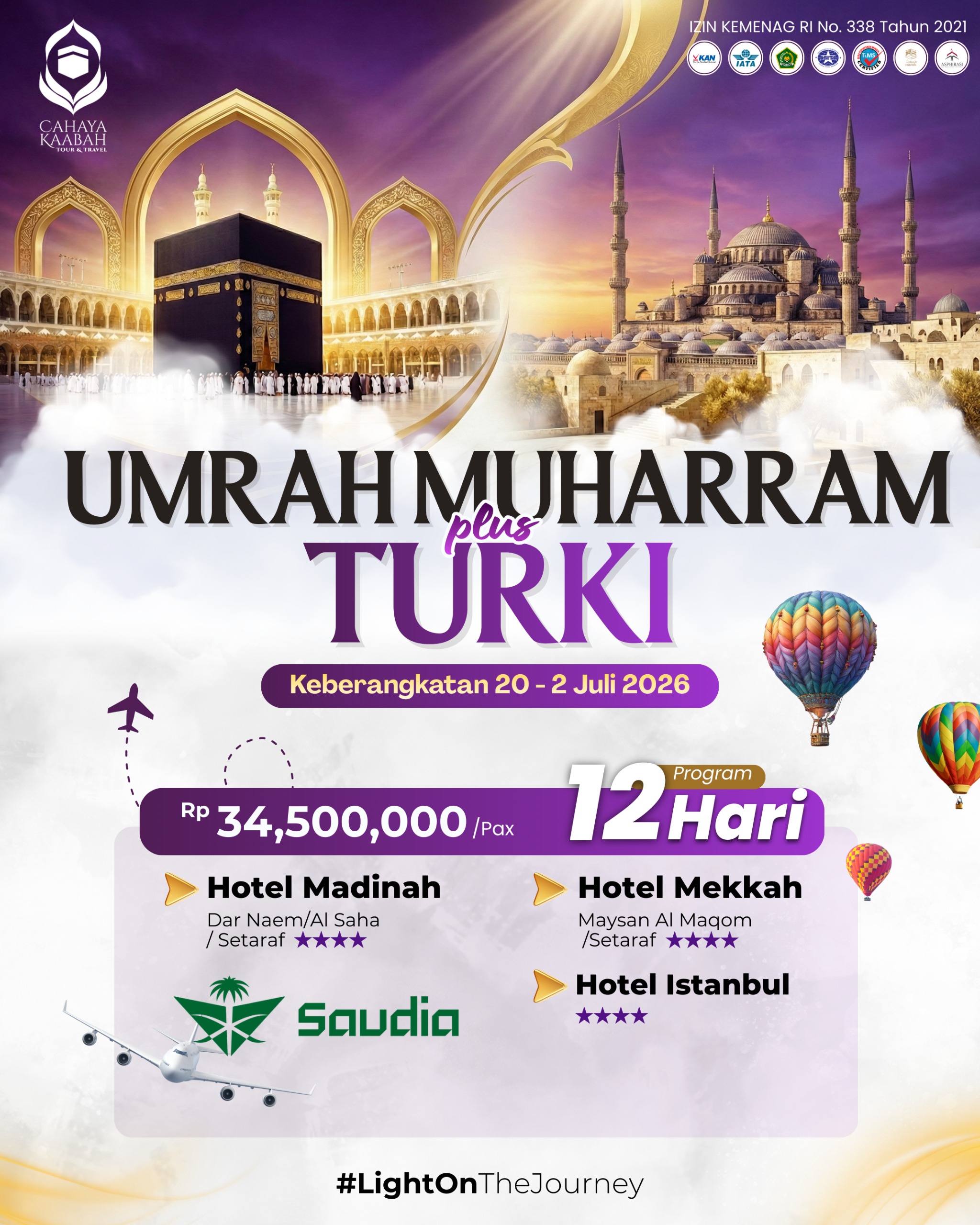 PAKET UMROH MUHARAM PLUS TURKEY 2026 | HARGA & JADWAL 12 HARI