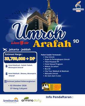 UMROH ARAFAH 2 OKTOBER 2026 ARMINAREKA
