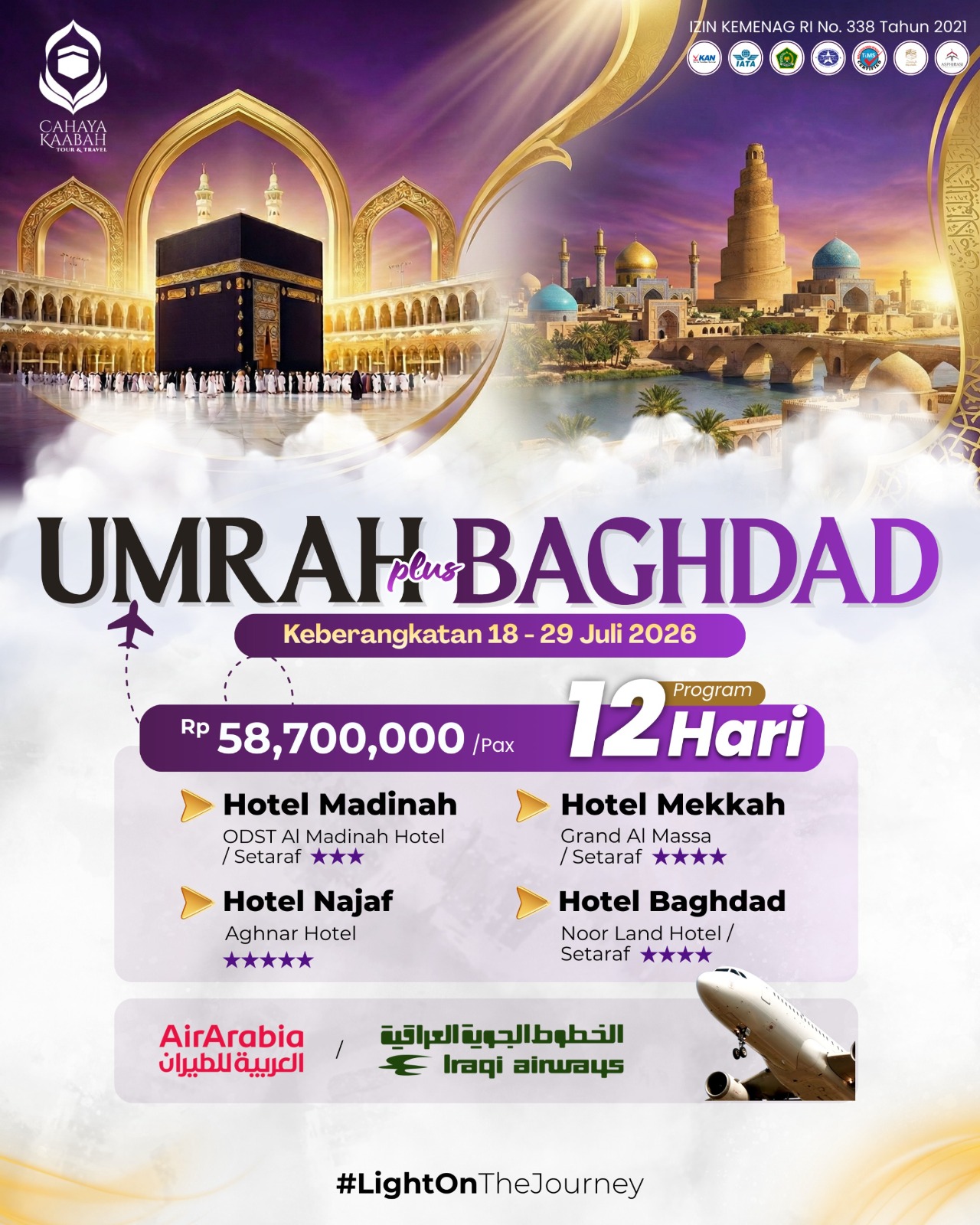 BIAYA UMROH PLUS BAGHDAD 2026 TERBARU - PAKET UMROH IRAQ 12 HARI JULI 2026