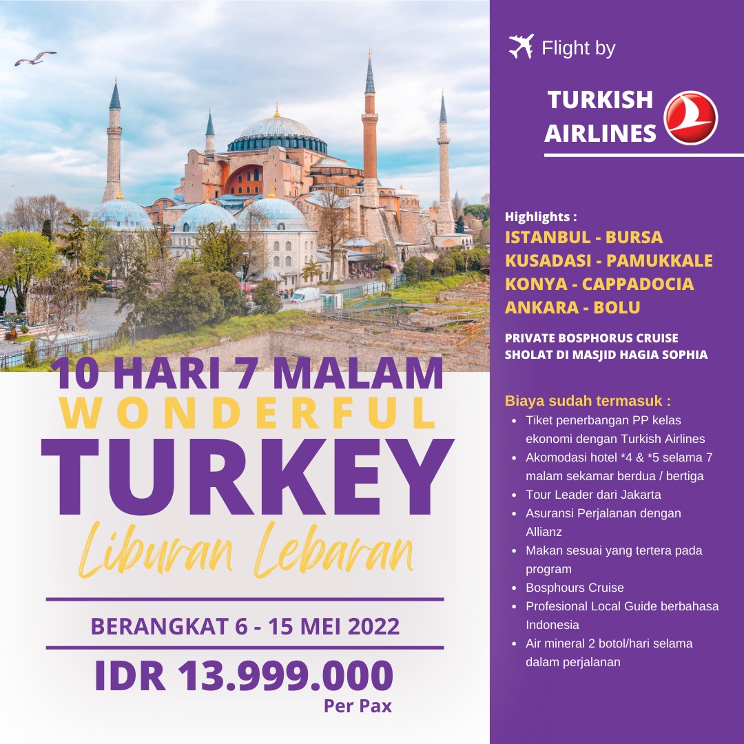 🇹🇷 WONDERFUL TURKEY LIBUR LEBARAN 10 HARI 7 MALAM 🇹🇷