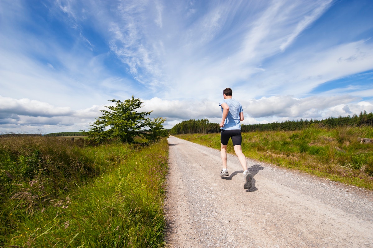 man running in nature