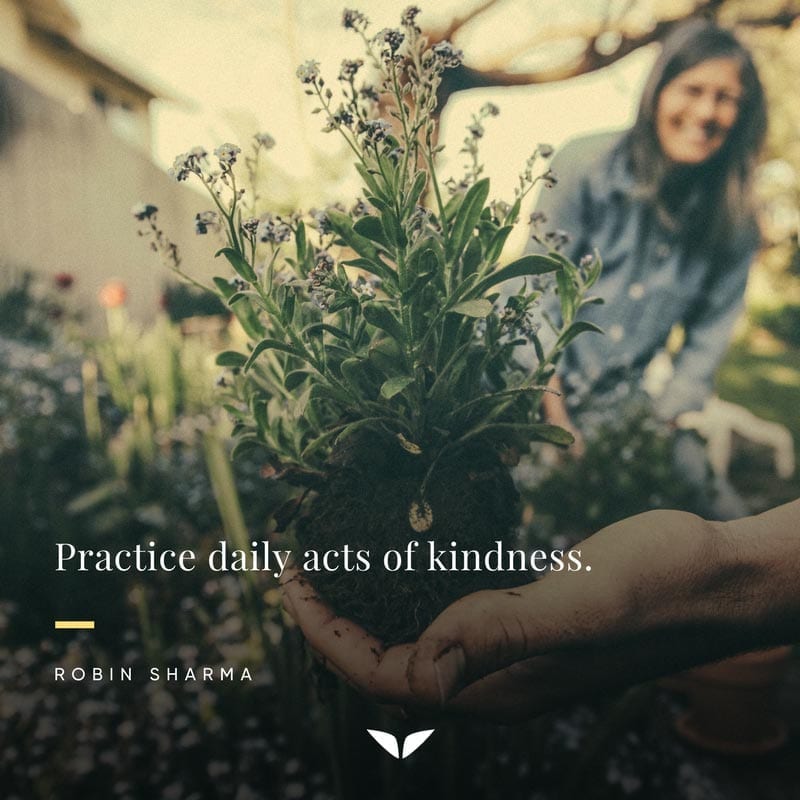 Practice daily acts of kindness quote by Robin Sharma