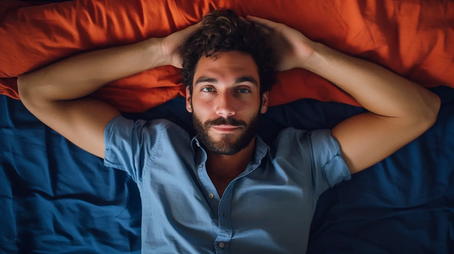 A man daydreams in bed