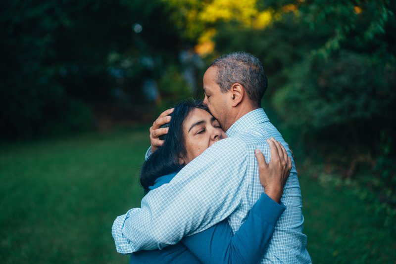 Couple hugging