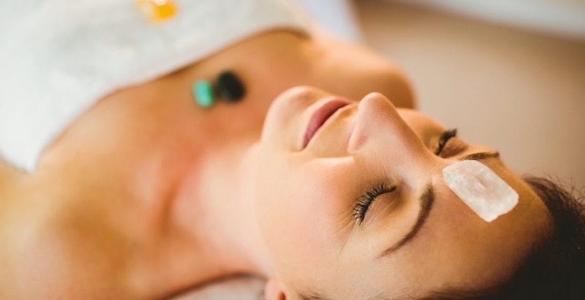 Woman doing energy healing