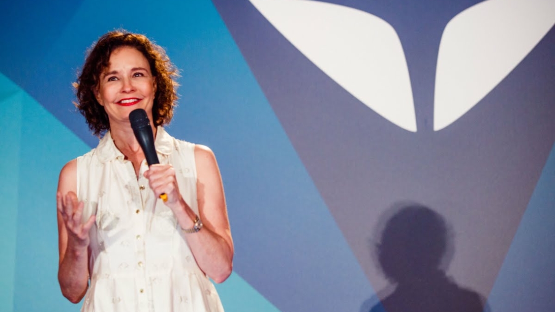 Sonia Choquette on stage at Mindvalley's A-Fest 2016 in Greece