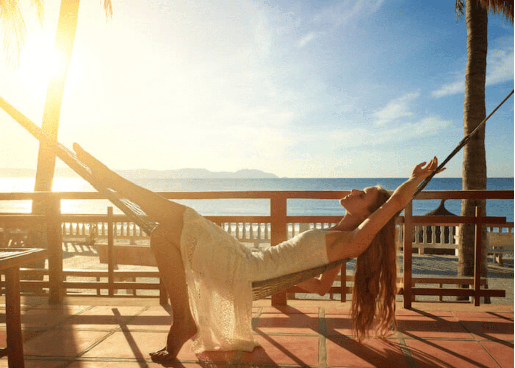 Woman laying in the sun