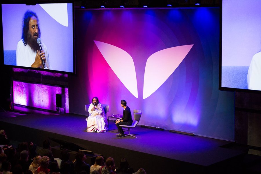 Sri Sri Ravi Shankar speaking at Mindvalley University.