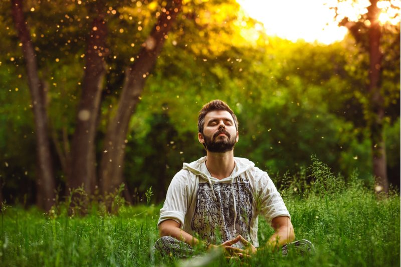 Man meditating