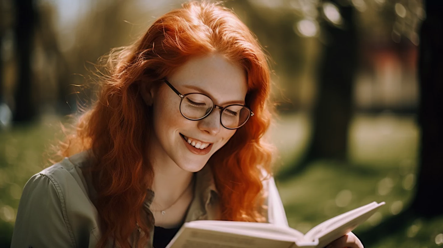 Woman reading a book to develop her linguistic intelligence