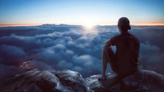 Man looking at the view