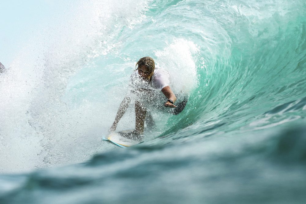 Man surfing to gain self control