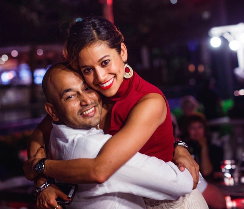 Ajit Nawalkha with his wife, Neeta Bhushan.